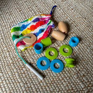 Lovevery Threadable Bead Kit, Threading Activity Toddler Toy